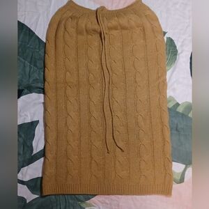 SHEIN Mustard Cable Knit Midi Dress